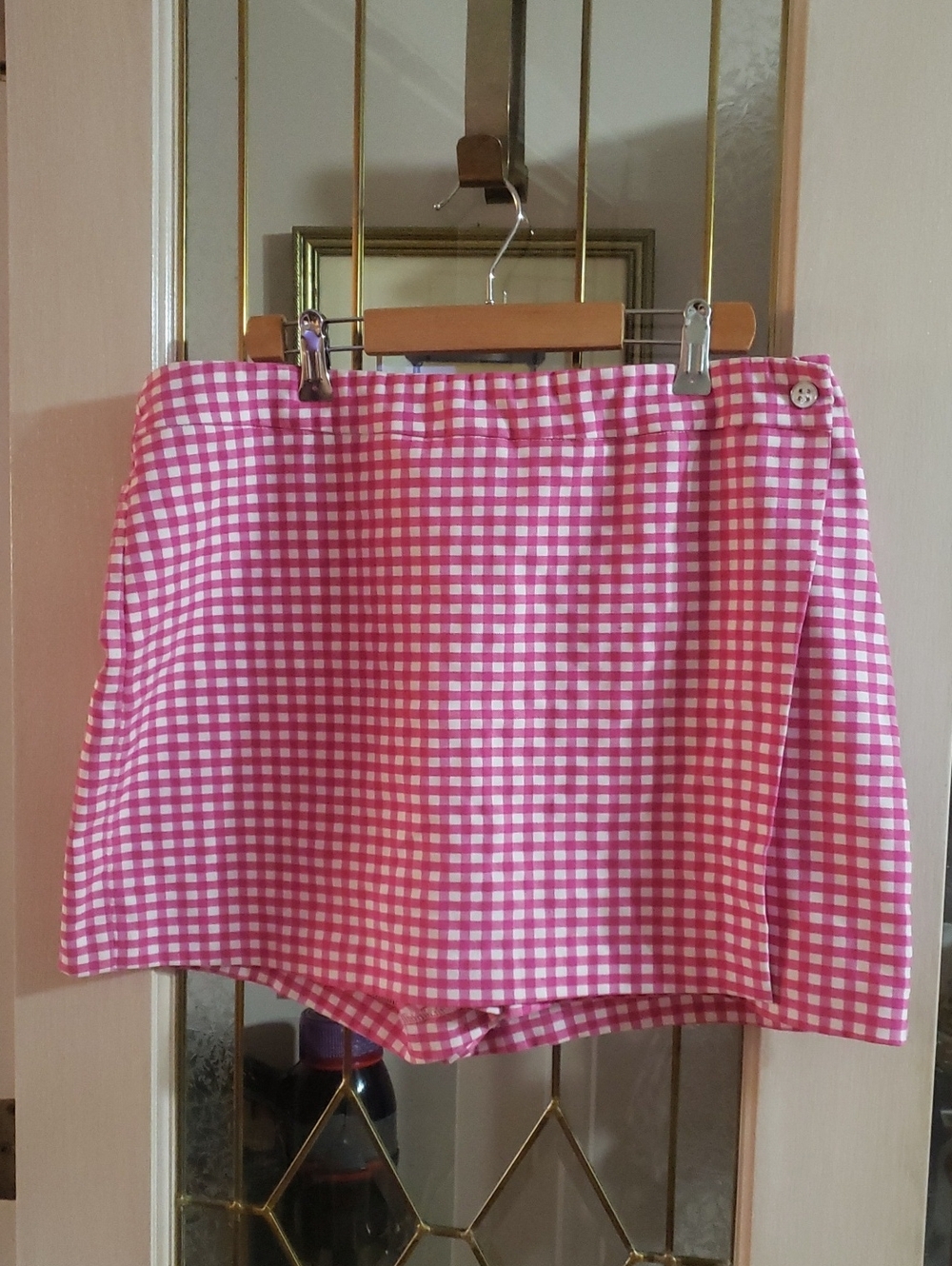 Jules & Leopold Pink and White Checkered Skort. Size XL